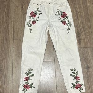 Topshop Moto white flower pants